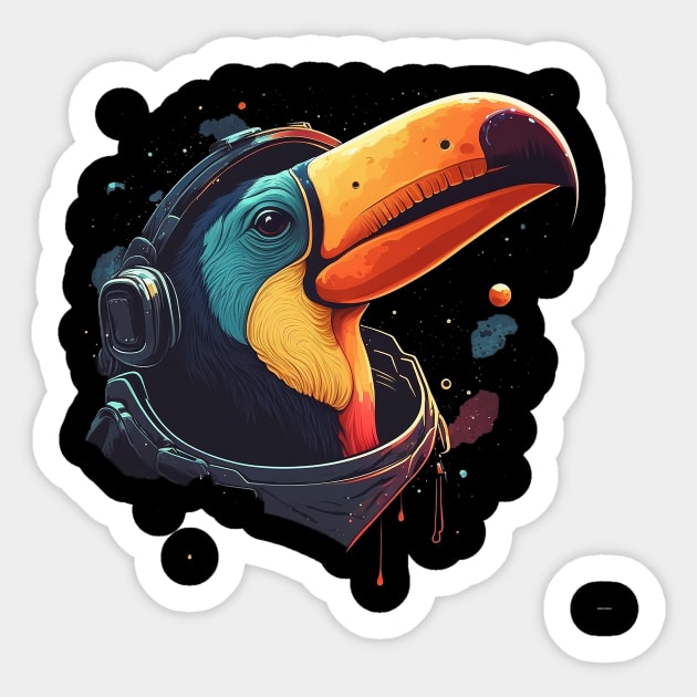 toucan Sticker by a cat cooking